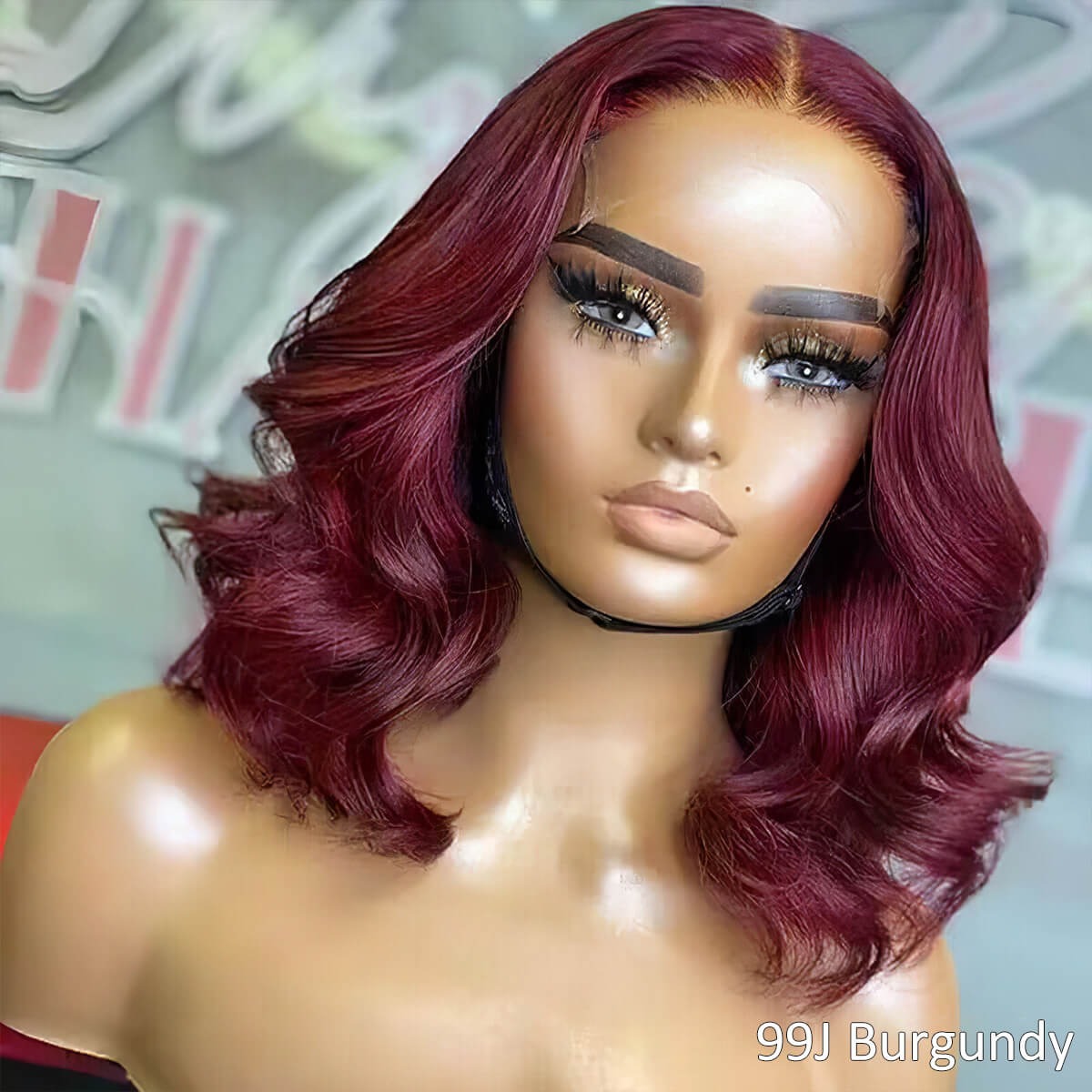 Burgundy 99J Body Wave 6×5 Glueless Wig 2