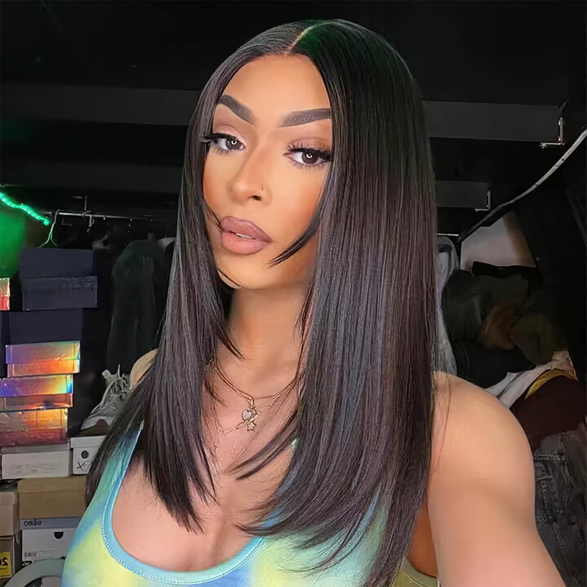 360 Full Lace Straight Wig Pre-Plucked 200% Density 3