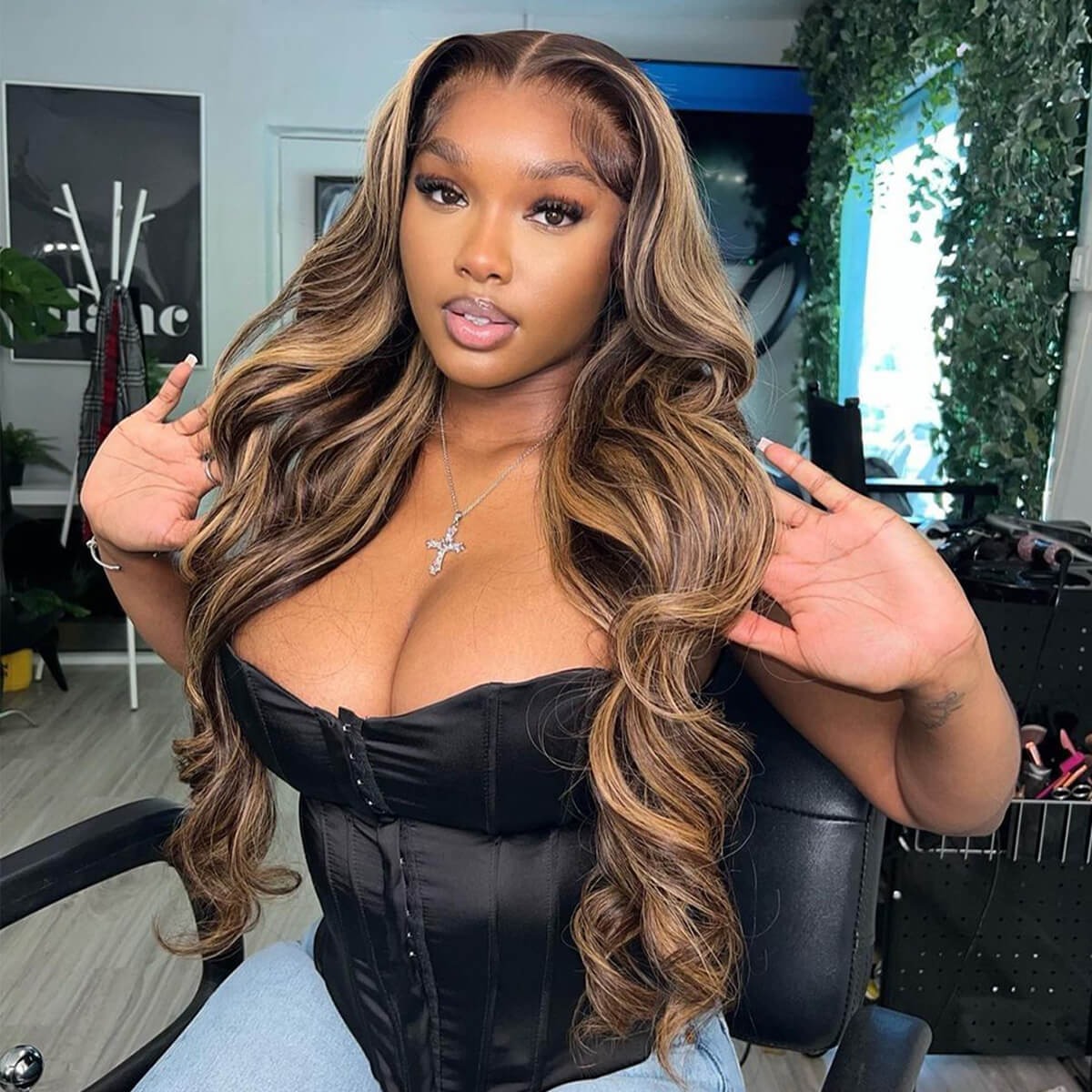 Balayage Highlight Body Wave 6×5 Glueless Wig 2