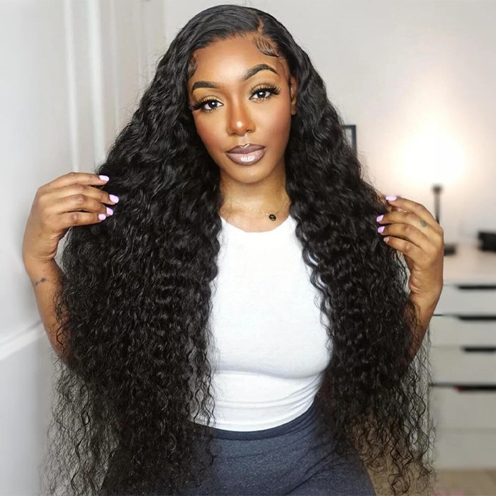 Water Wave 6×5 Pre-Cut Lace Glueless Wig 200% Density 2
